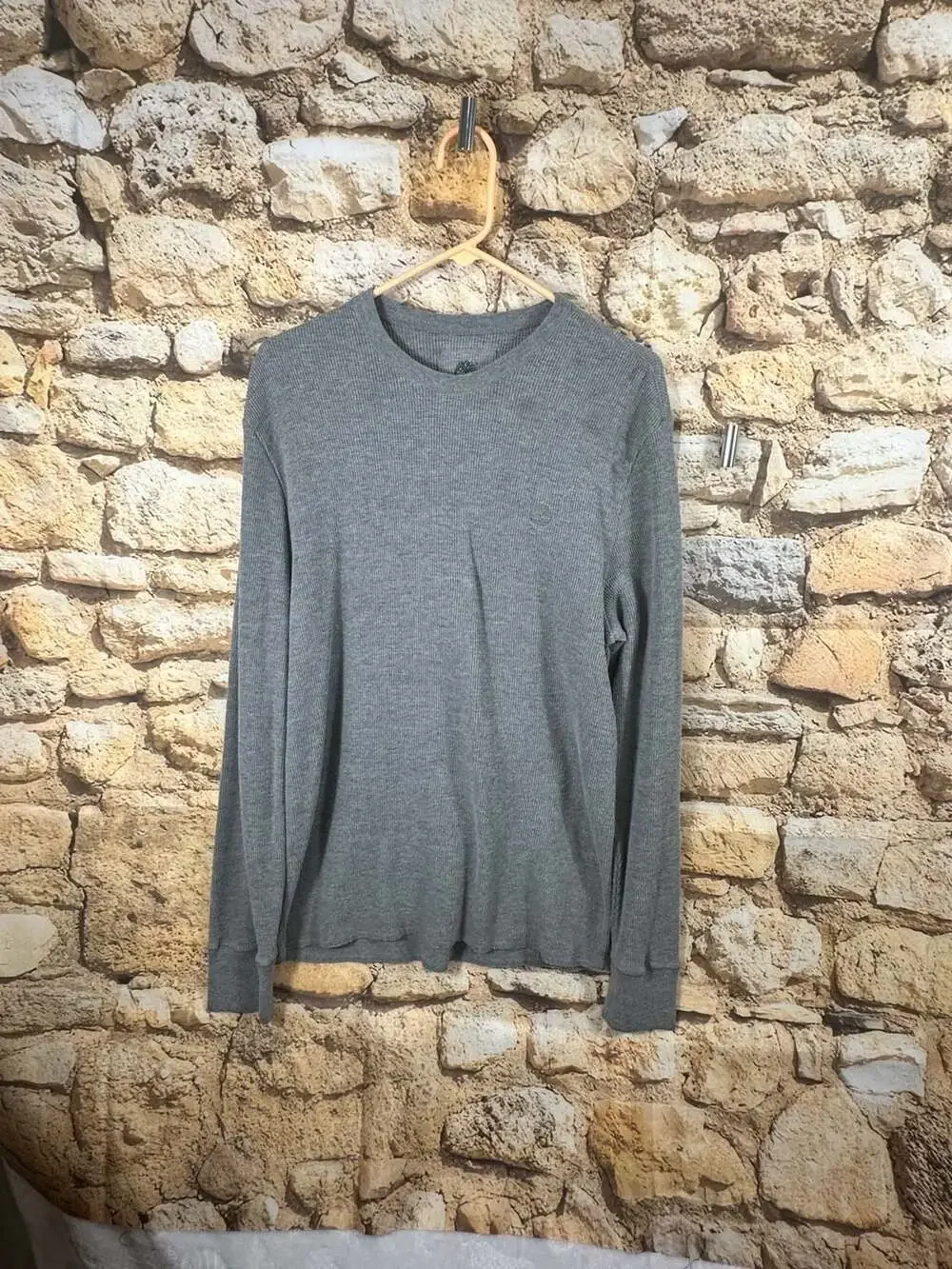 Timberland Waffle Knit Long Sleeve Crewneck Size L Gray
